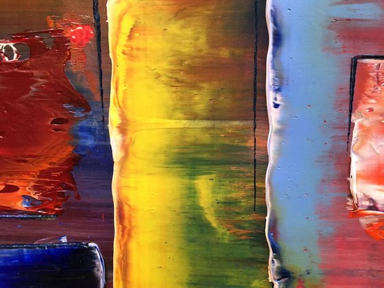 "Peel Back The Layers" - SPECIAL PRICE-  Original PMS Oil Painting On Reclaimed Wood - 30 x 16 inches