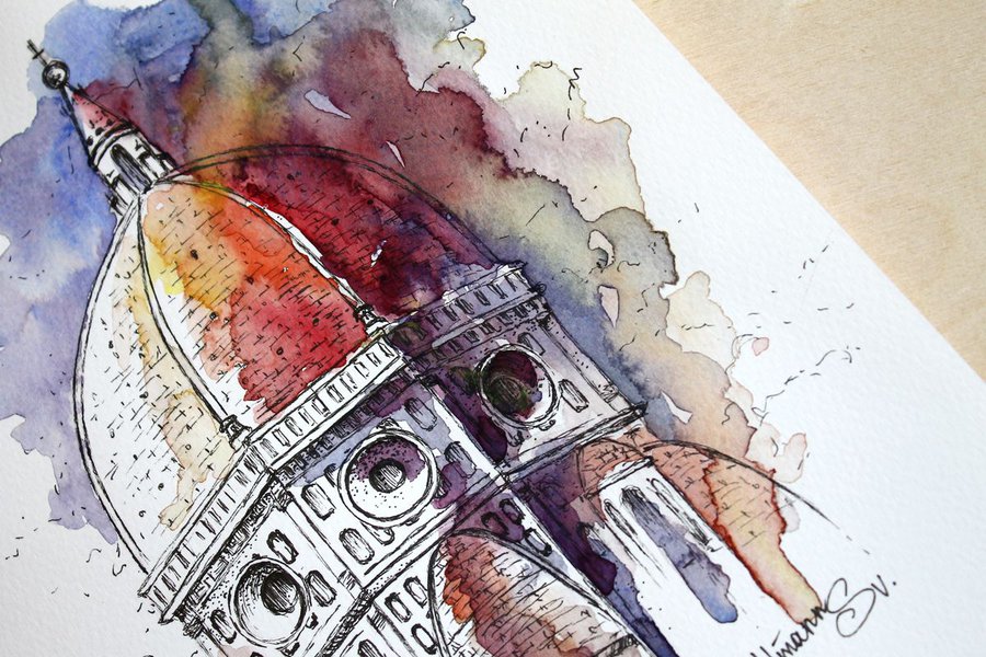 The Cattedrale di Santa Maria del Fiore Watercolour by Svetlana ...