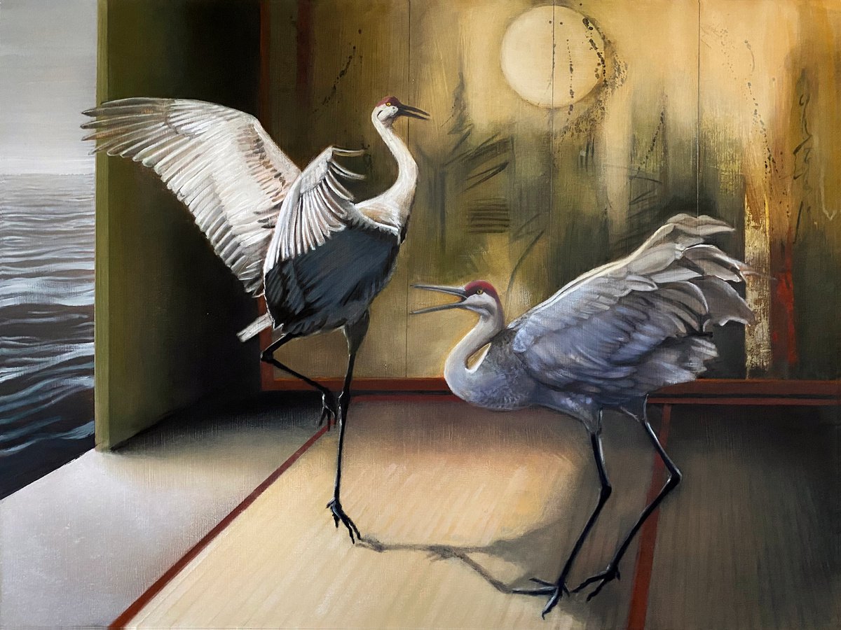Dancing Cranes by Bruce Dean