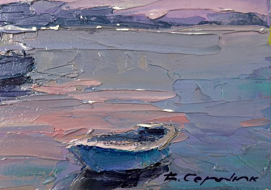 Yacht in the Colors of the Evening Sky