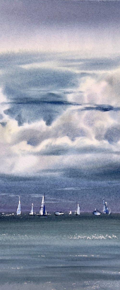 Yachts at sea #23 by Eugenia Gorbacheva