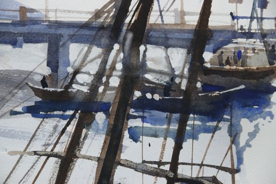Sun shining, sailboats lining