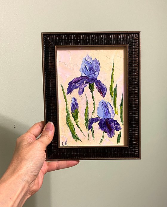 Irises on beige