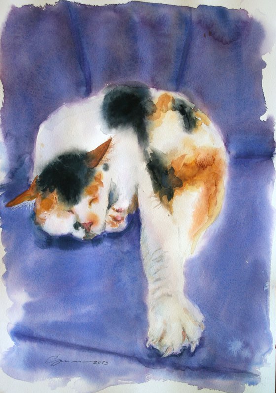 Cat V / FROM THE ANIMAL PORTRAITS SERIES / ORIGINAL PAINTING