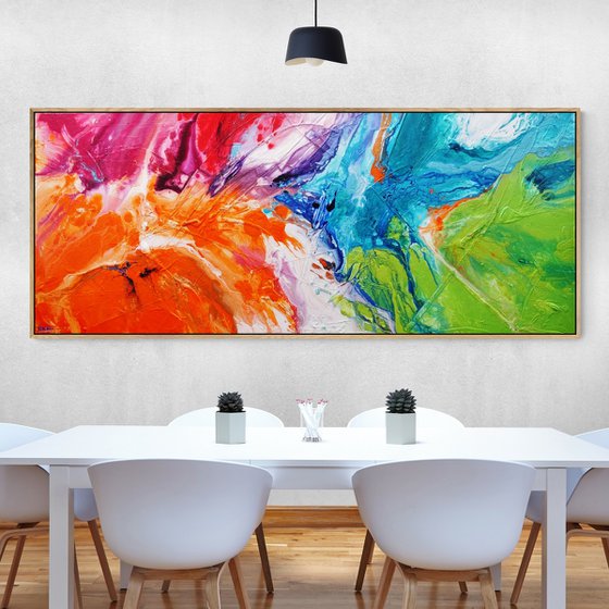 Candy Pop 240cm x 100cm Textured Abstract Art