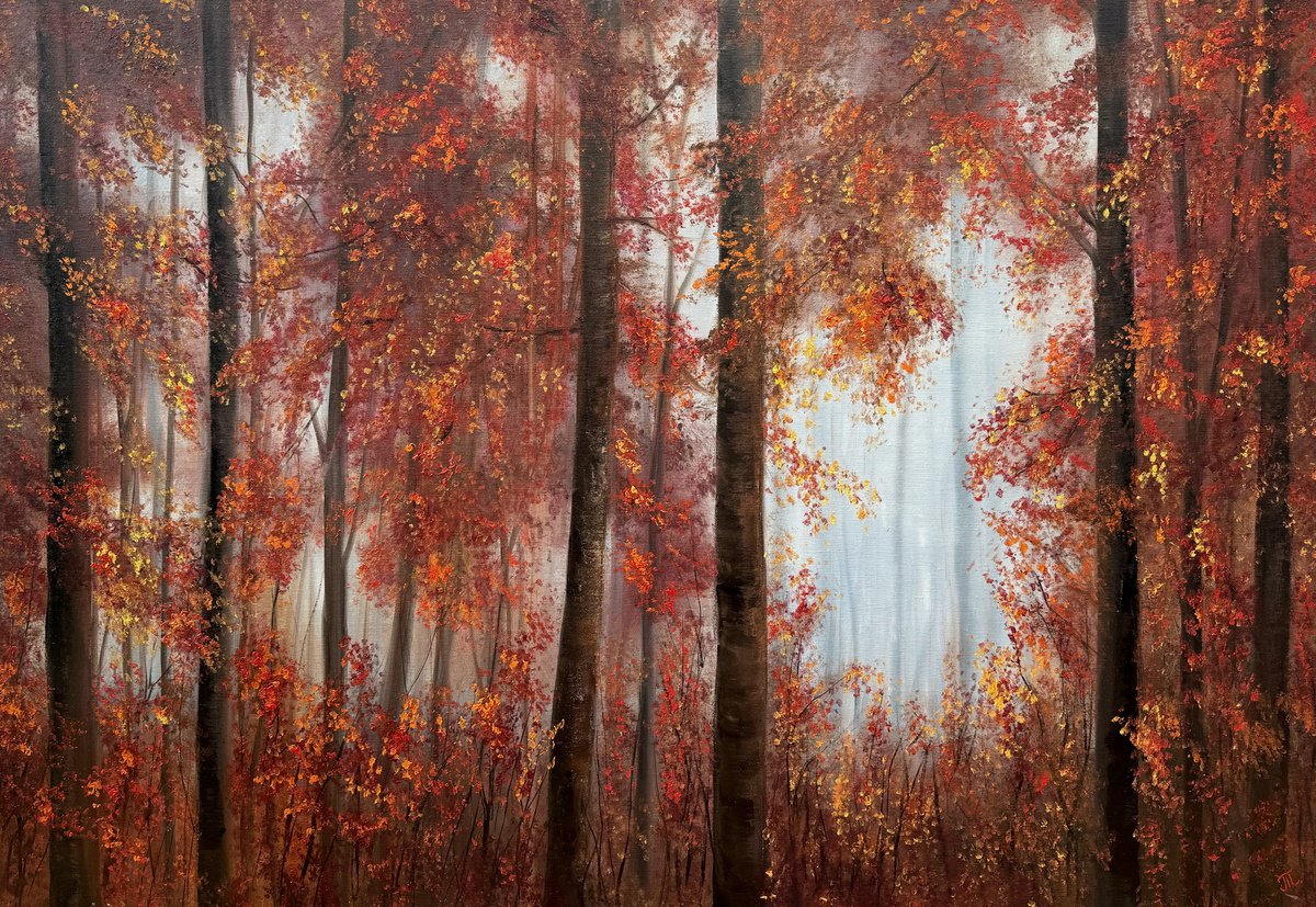 Autumn Forest in the Fog by Tanja Frost