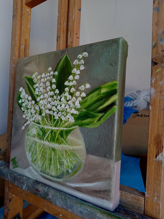 Lilies of the valley in a vase