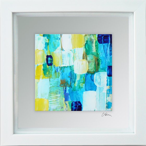 Framed ready to hang original abstract  - Deep water #7
