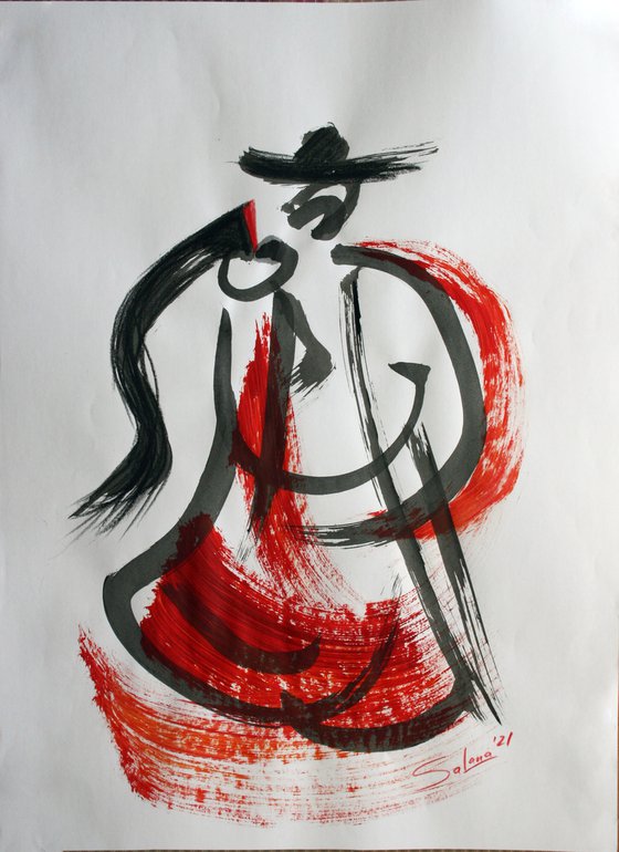 Dance expression 7 / From a series of emotionally expressive... /  ORIGINAL PAINTING