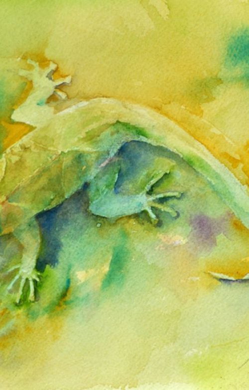 GREEN HEAT original watercolor by Beata van Wijngaarden