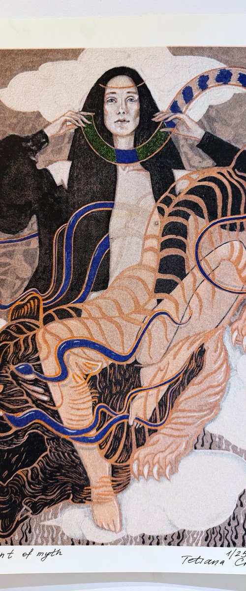 Fragment of myth Risograph Print by Tetiana Cherevan