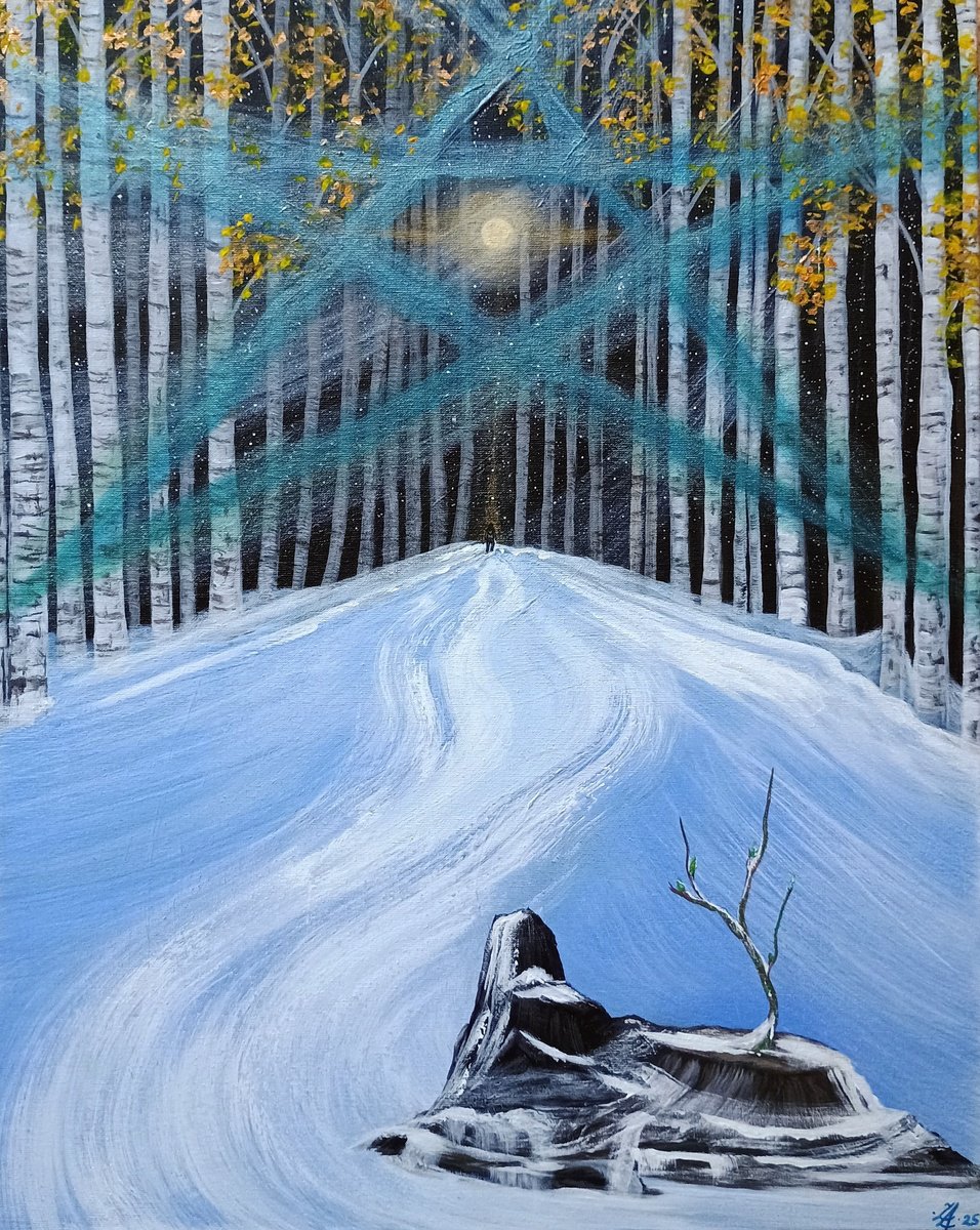 Landscape Acrylic Painting By Zoe Adams, 16 X 20", Initiation, Original Artwork