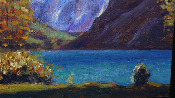 Among Of The Altai Mountains - original sunny landscape, painting