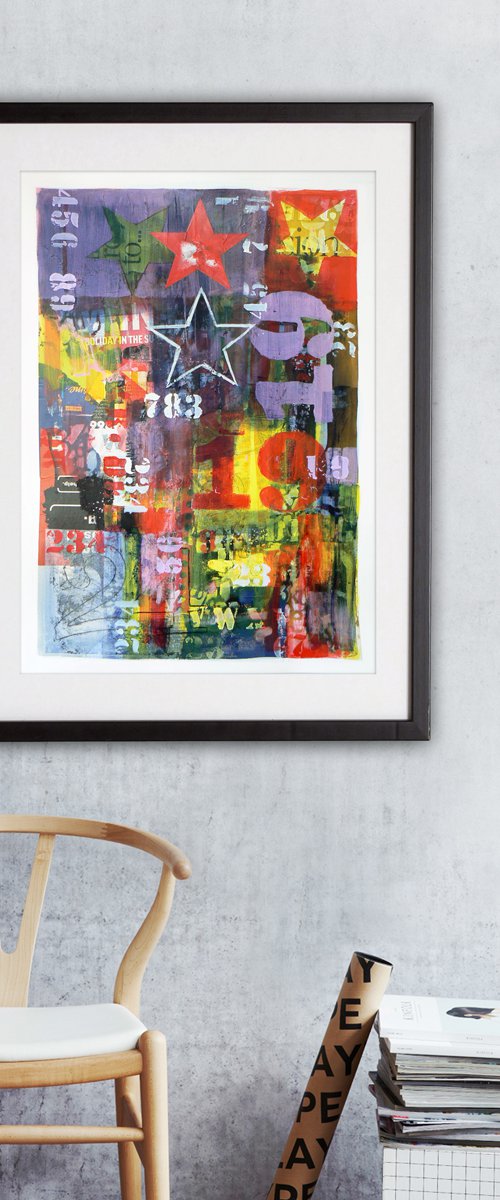 Surface #5 (typography, bill stickers, urban decay painting) by Carolynne Coulson