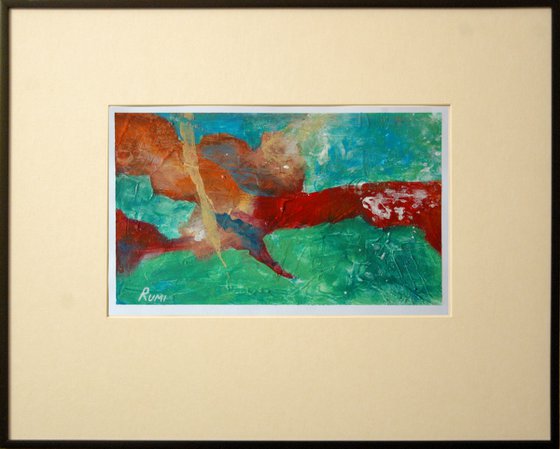 "Abstract Variations # 23". Matted and framed.
