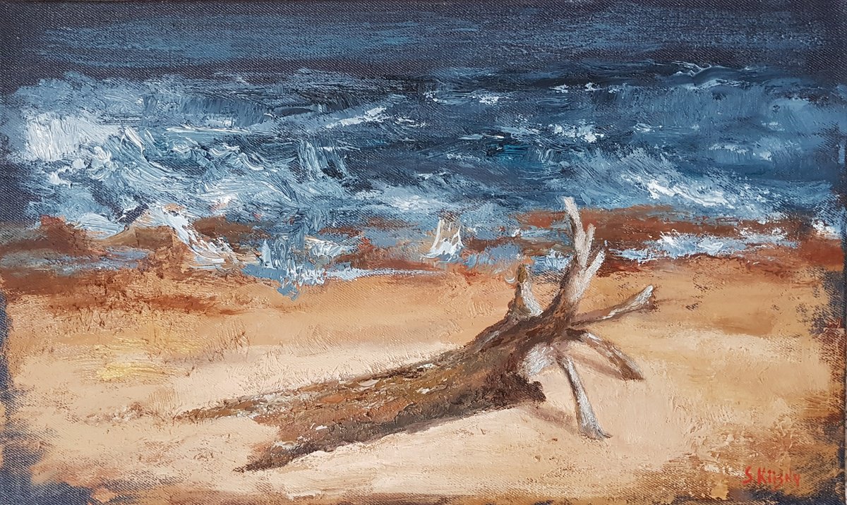 Expressive Landscape Oil Painting By Svetlana Grishkovec-Kiisky, 20 X 12", By The Sea, Original Artwork