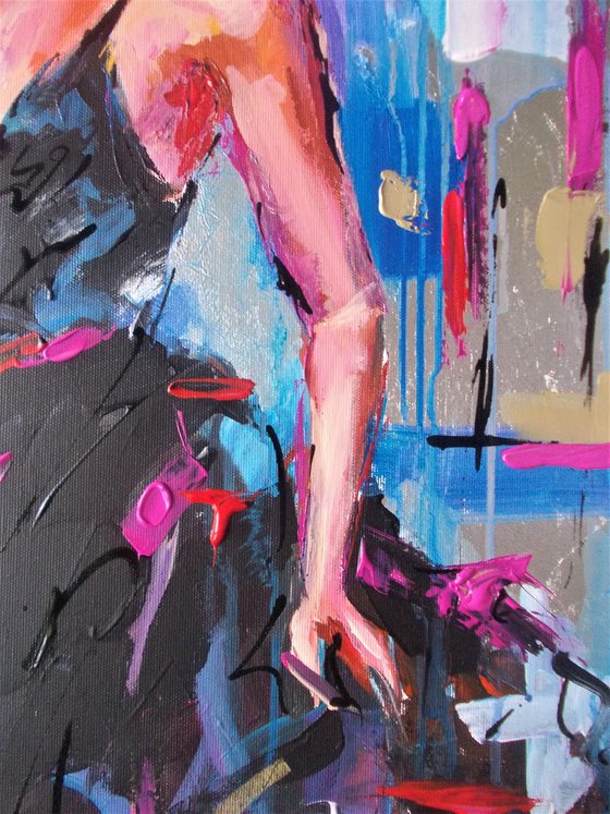 Crescendo- Figurative Painting on Canvas- Ballerina Painting on Canvas