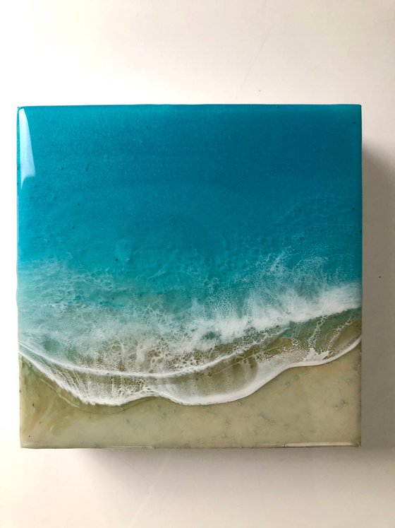 White Sand Beach #15 Seascape Painting