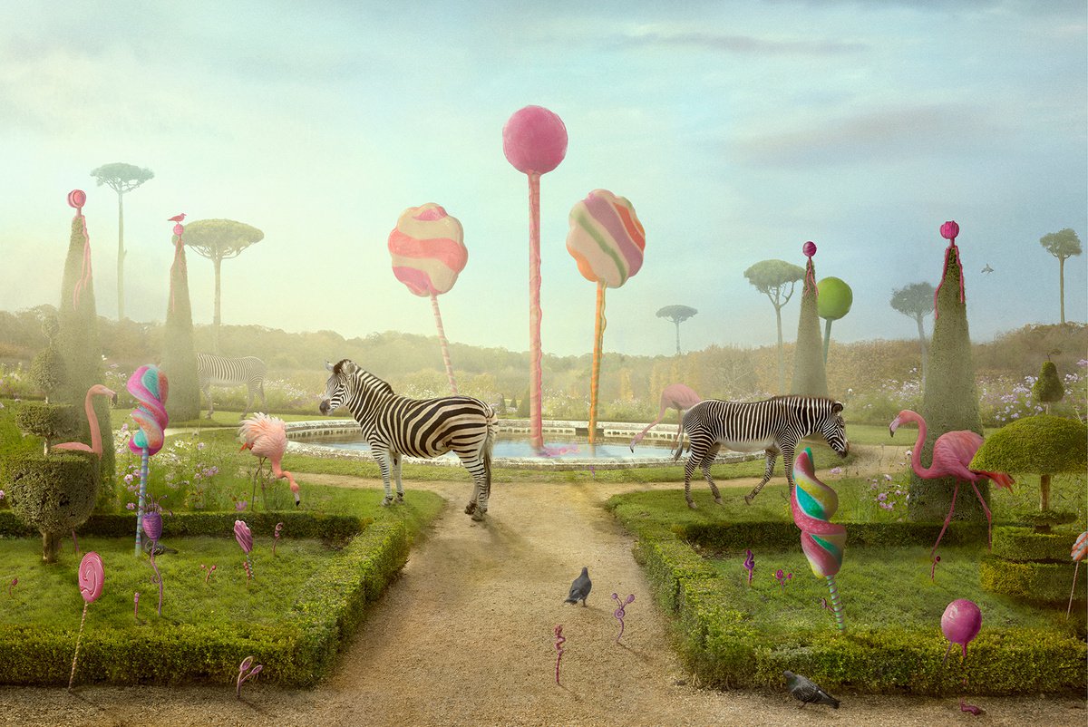Surrealistic Animal Photograph By Nikolina Petolas, 35 X 24", Where The Grass Is Greener, Original Artwork