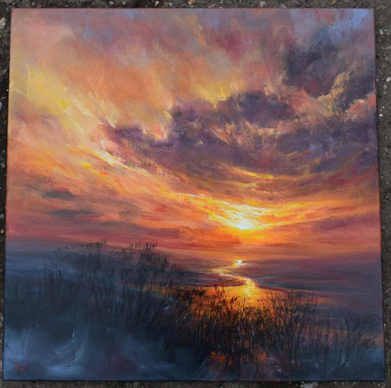 " Echo of Evening Blaze " W70xH70cm