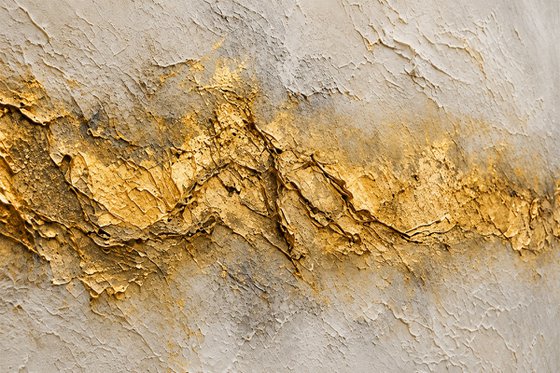 Abstract Gold Reflections on Textured Beige