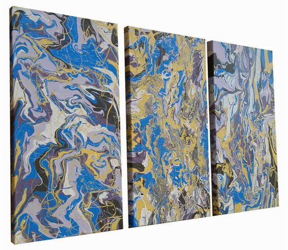 Free Flow | 45" x 30" | Triptych