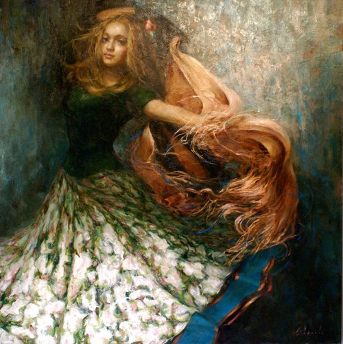 Dancing with a shawl by Elena Mashajeva-Agraphiotis