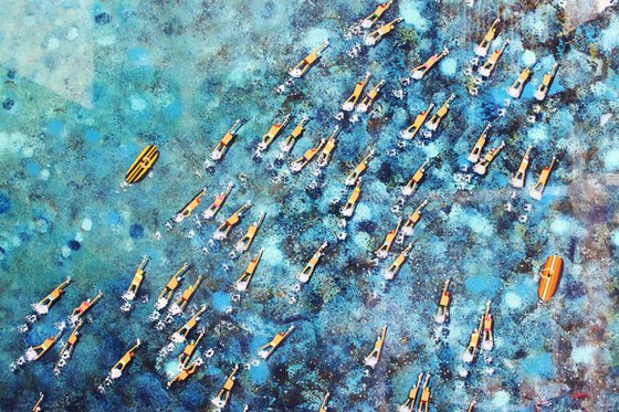 Swimmers 525 in blue and silver delicious epoxy resin sea