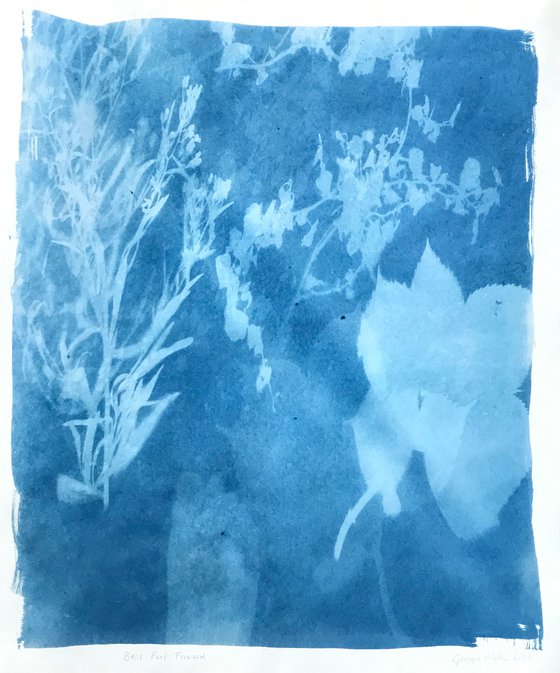 Right Foot Forward - Cyanotype