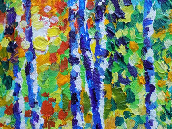 Birch trees by the river