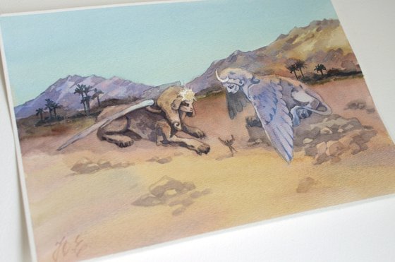Fantasy sphinxes of day and night