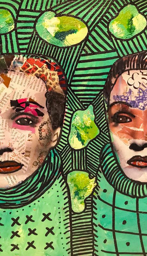 Green Two portraits of Marlene Dietrich by Pavel Kuragin