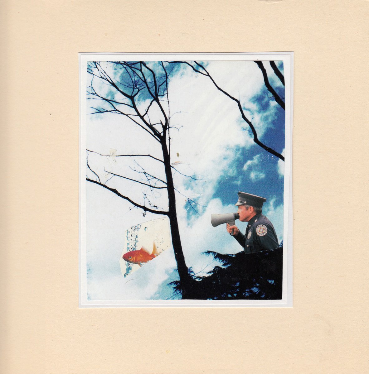 Surrealistic Animal Collage By Jon Garbet, 9 X 9, La Police! (Fish), Original Artwork