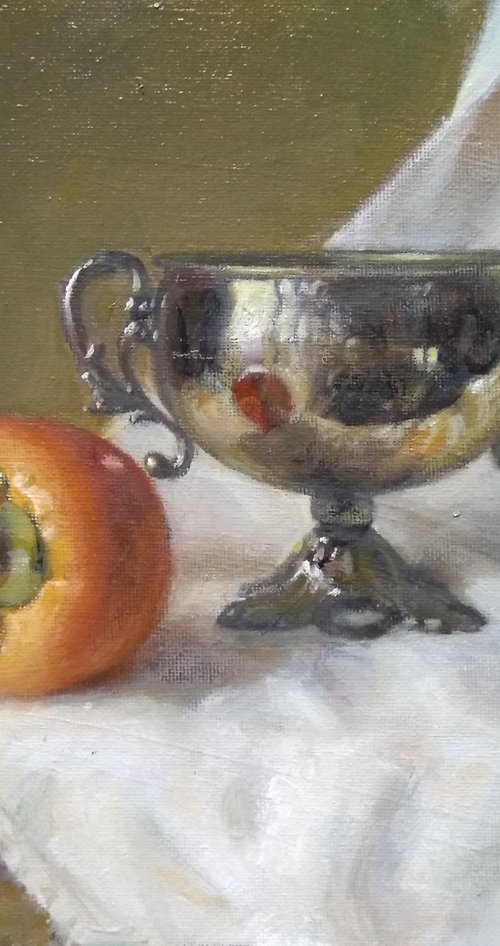 Persimmon Fruit And Old Bowl by HELINDA (Olga Müller)