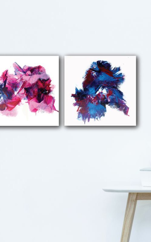 Set of 3 - Abstract Acrylic Paintings by Courtney Senior