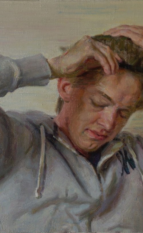 Tightness – Contemporary Oil Portrait by Anastasia Borodina