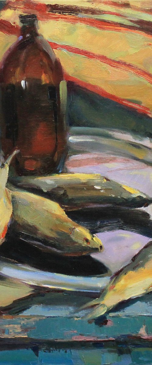 Still life with fish by Alisa Onipchenko-Cherniakovska