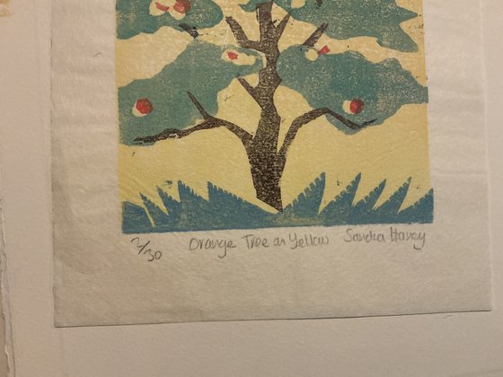 Orange Tree on Yellow