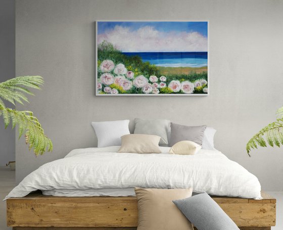 ocean flowers painting