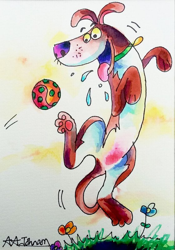 Dog Illustration - "Hey!... Fetch!"