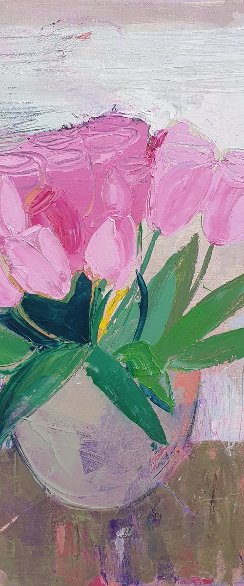 Pink tulips by Victoria Cozmolici