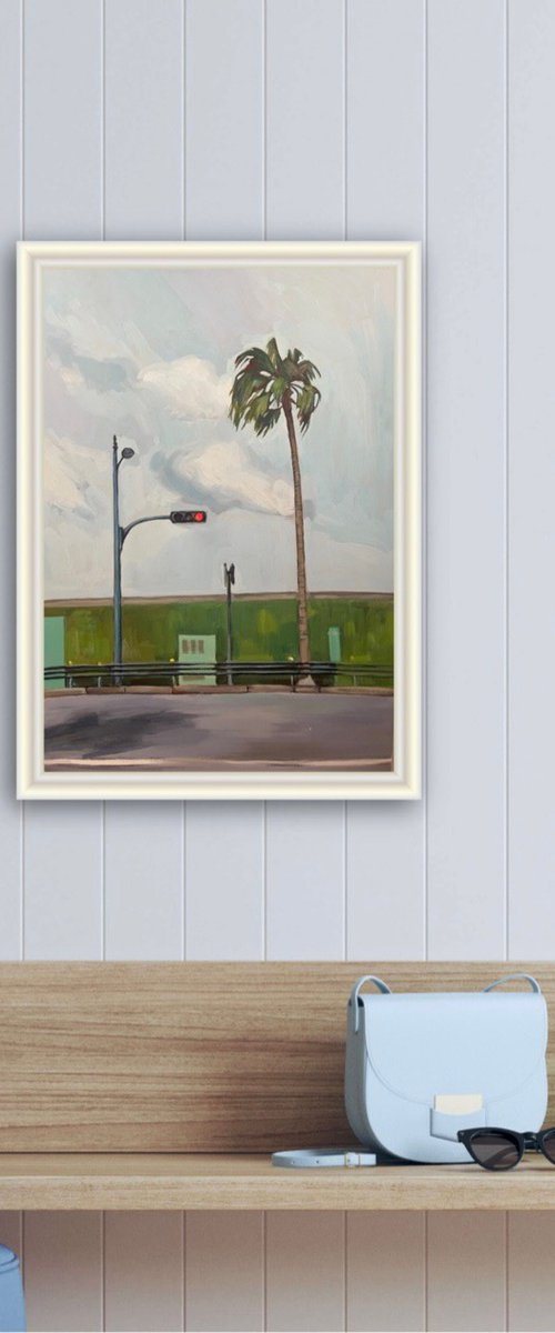 Palm tree and traffic light by Guzel Min