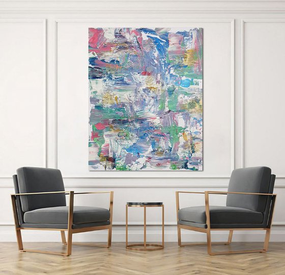 "Spring Memories" Abstract Acrylic Painting. Canvas Art. Abstract Art.