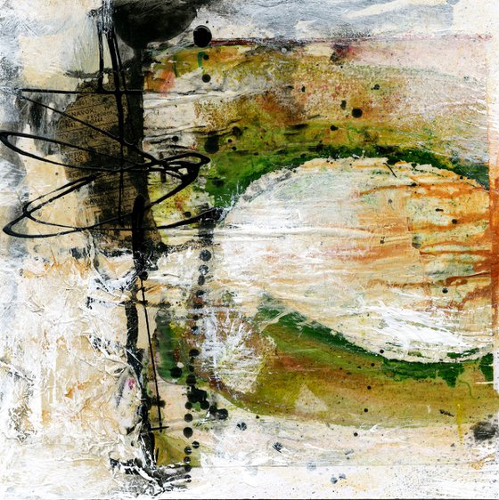 Rituals In Abstract 4 - Framed Mixed Media Abstract Art by Kathy Morton Stanion