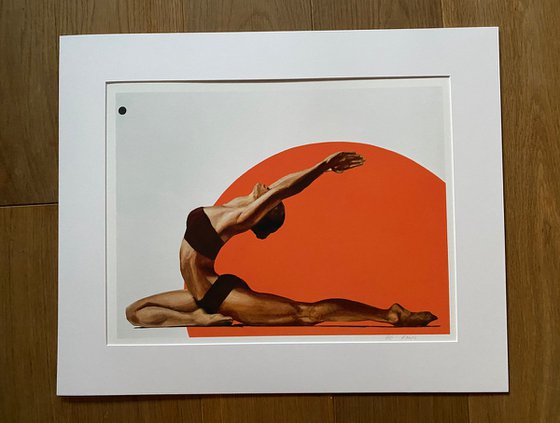 Limited edition 1/10 Golden yoga on orange