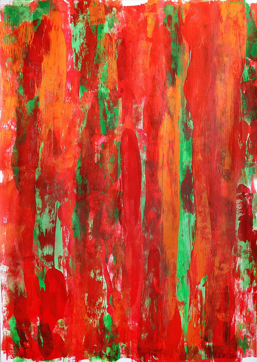 Abstract Acrylic Painting By Salana Art / Svetlana Samovarova, 24 X 34", Color Reflection 20236, Original Artwork