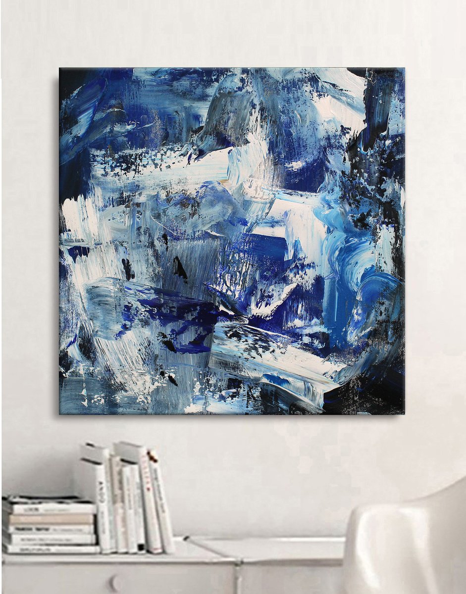 Abstract Oil Painting By Hugh Abernethy, 24 X 24, Wheuo, Original Artwork