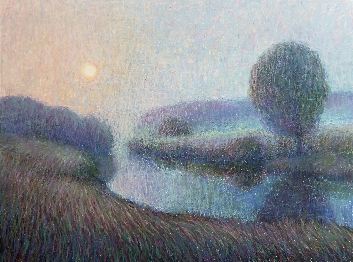 Landscape Pastel Drawing By Nataliia Zaharuk, 12 X 9", Dream Memories, Original Artwork