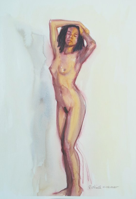 Standing female nude