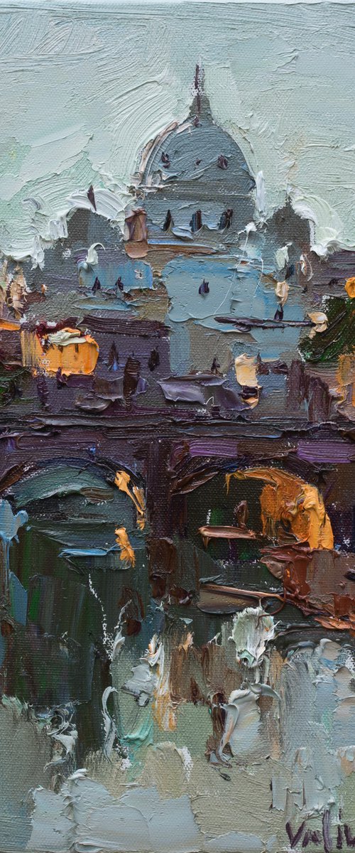 Rome, Italy - Original impasto landscape painting by Anastasiia Valiulina